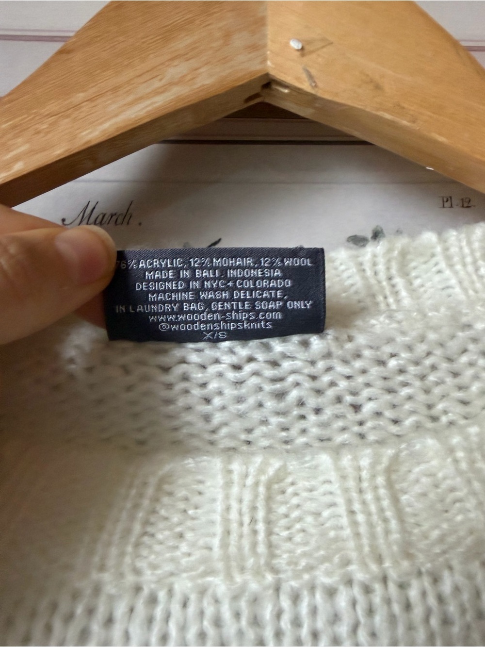 Wood Ships K Initial Crew Neck Sweater Small - Picture 8 of 8